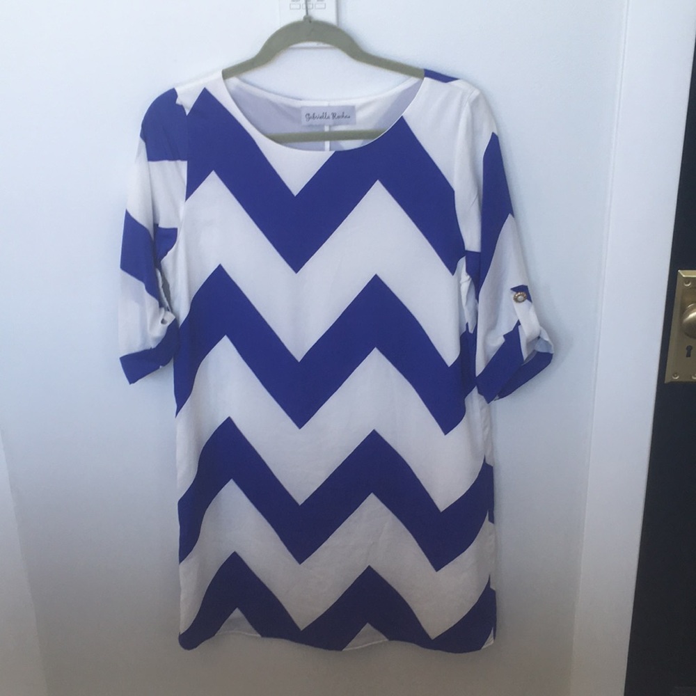 Chevron print shift dress